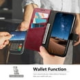 thumbnail image 4 of For Samsung Galaxy A51 4G Phone Case,With Card Slots,Zipper Pocket,Wrist Strap,Flip Folding Kickstand,Anti-Scratch Two-color PU Leather Shockproof Anti-fall Magnetic Closure Phone Case,Red, 4 of 8