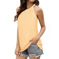 thumbnail image 3 of Langwyqu Sleeveless Hollow-Out Women Tank Tops Female Lace Halter Shirt, 3 of 5