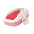 thumbnail image 1 of Caja de Arena para Gatos con Lados Altos Caja de Arena para Gatitos a Prueba de Salpicaduras Contenedor de Arena para Gatos Semicerrado Bandeja para C Rosa, 1 of 8