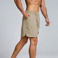 thumbnail image 5 of Cargo Short Pants for Men Plus Size Summer Lightweight Elastic Waist Solid Color Gym Shorts Athletic Outdoor Sport Workout Shorts with Pockets, 5 of 7