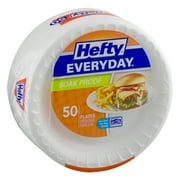 Hefty Medium Round Foam Party Plates, 50 Count