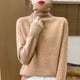 thumbnail image 5 of 100% Pure Cashmere Sweater Women's Turtleneck Thick Knit Top 24 New Fall/Winter Cashmere Loose Sweater With Bottom, 5 of 5