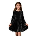 thumbnail image 2 of Tdoqot Girls Velvet Party Dresses- Full Length High Waist Casual Soft Kids Dance Pants Black Size 5, 2 of 7