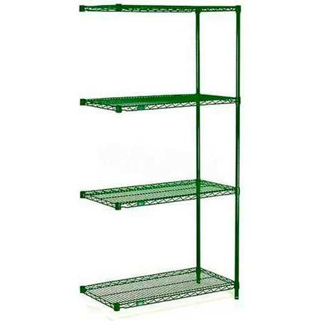 

74 x 54 x 21 in. Nexel Poly Green Epoxy Add-On Unit 5 Tier Wire Shelving
