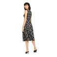thumbnail image 2 of CALVIN KLEIN Womens Black Plaid Sleeveless Midi Fit + Flare Dress Size: 16, 2 of 4