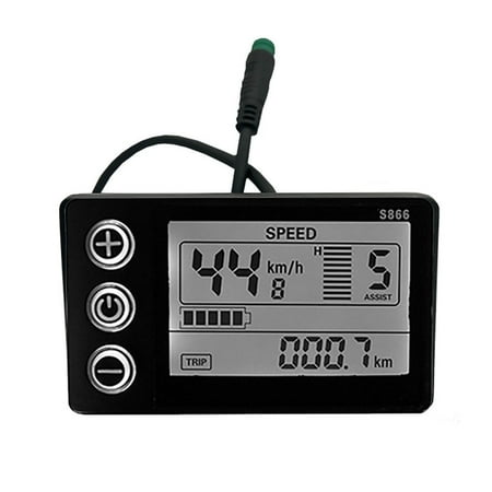 OWSOO S866 Electric Bike LCD Display 24V 36V 48V E-Bike Electric Scooter Display Meter Control Panel with Waterproof Plug