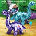 thumbnail image 2 of Juguete de dinosaurio Koonie con mando a distancia, lentejuelas reversibles, color morado, 2 of 7