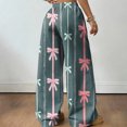 thumbnail image 7 of Hearthz Pajamas for Women Pants Drawstring Wide Leg Valentine's Day Bowknot Women Lounge Pants Baggy Soft Comfy Lightweight Womens Sleep Pants, 7 of 7