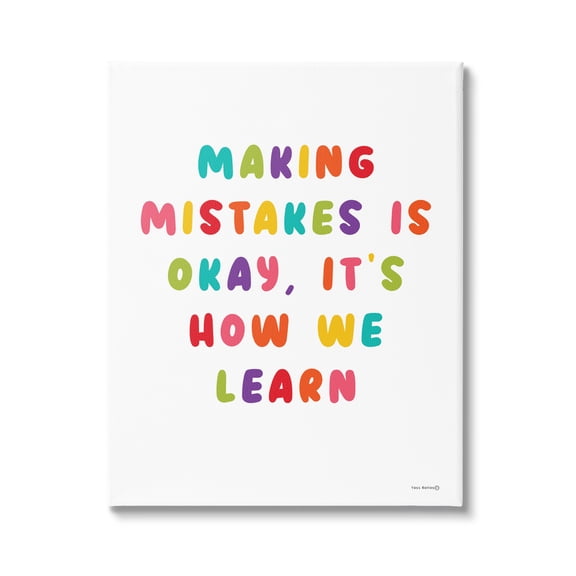 Stupell Industries Making Mistakes Is Okay Inspirational Painting Gallery Wrapped Canvas Art Print Wall Art, 16 x 20