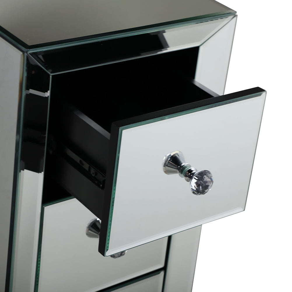 Kepooman Wood Leg Accent Table for Indoor Outdoor, Silver Mirrored Side Table for College Dorm with 3 Drawer, Modern Design Night Stand for Hallway Kepooman Wood Leg Accent Table for Indoor Outdoor, Silver Mirrored Side Table for College Dorm with 3 Drawer, Modern Design Night Stand for Hallway