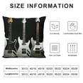 thumbnail image 5 of Nawypu  Music Throw Pillow Cushion Cover, Black and White Electrical Guitars in 4 6 String Instruments, Decorative Square Accent Pillow Case, White and Black, 5 of 5