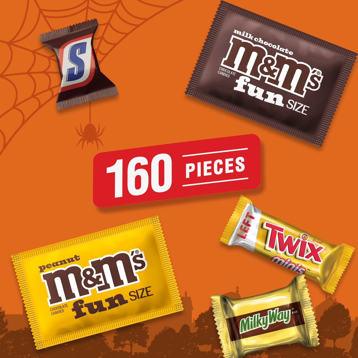 M&M's, Snickers, Twix & More Halloween Candy - 160 Bulk Bag