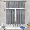 thumbnail image 5 of Coolmee Backout Windows Valances for Kitchen Bedroom Boho Gingham Linen Rod Pocket Window Valance Curtains Dark Grey 26" x 24" 2 Panel, 5 of 7