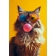 thumbnail image 3 of Póster estético con estampado de leopardo, león, jirafa, oso, conejo, gafas de sol de moda, pintura en lienzo de animales, arte de pared, decoración del hogar para sala de estar, 3 of 5