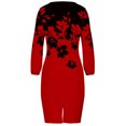 thumbnail image 3 of TopLLC Longues Robe à Manches Col Rond la Mode Robe d'Hiver pour Femmes Grande Taille Décontractée Ample Col Rond Manches Longues Manches Bouffantes Robe Aguichant Imprimée Robe pour Femmes, 3 of 6