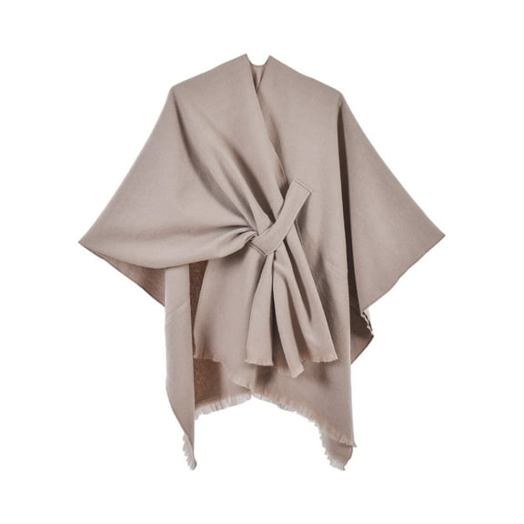 Dwellite Womens Solid Color Shawl Pashmina Shawl Wraps for Women Wool Knitted Shoulder Top Sweater Shawls Scarf 2026 Coffee