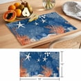 thumbnail image 6 of Orange Navy Blue Coral Placemats Set of 8 Summer Beach Coastal Ocean Starfish Place Mats Indoor Wipeable Table Mats Washable Dining Table Placemats for Kitchen Holiday Party Home Decor 13x19 Inch, 6 of 9