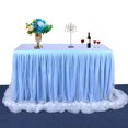 thumbnail image 4 of Thread Ribbon Table Skirt with LED Light for Wedding Party Decoration blue 6FT*30in, 4 of 8