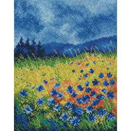 UPC: 4743348403831 | Skyblue cornflowers M625 Counted Cross Stitch Kit