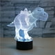 thumbnail image 1 of Xihbxyly Lámpara de Noche de Dinosaurio 3D, Luces Led Que Cambian de Color, Efectos Visuales Únicos, Alimentación Por Usb o Pilas, Decoración Creativa para El Hogar, Habitación Infantil, Oficina, Lám, 1 of 2