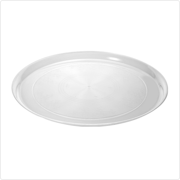 16" Platter Pleasers Supreme Round Trays Clear, 25/CS