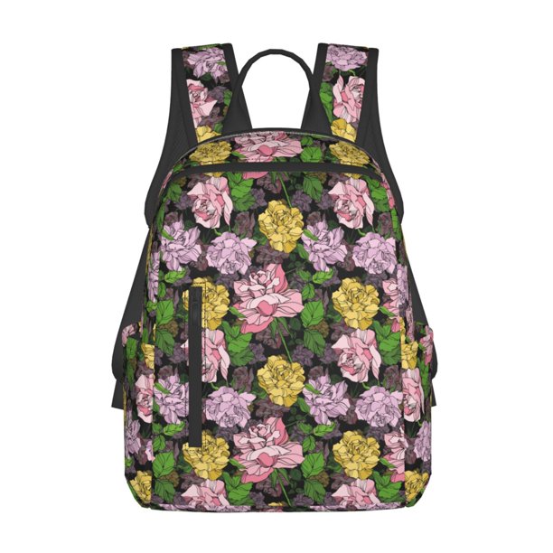 Balery Colorful Roses Mochila ligera para hombre y mujer: duradera e impermeable, ideal para la escuela, el trabajo, viajes y uso diario.