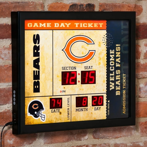 Chicago Bears 23" x 18" Bluetooth Scoreboard Wall Clock