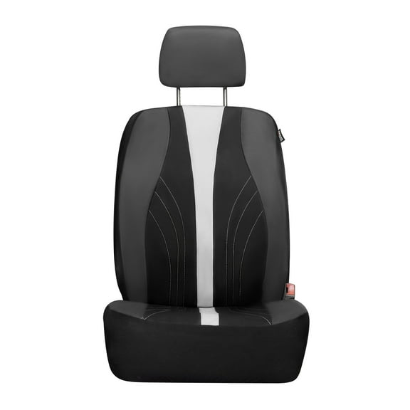 Auto Drive 2-Piece Black-White Marlo Seat Covers