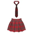 thumbnail image 4 of Yeahdor Uniforme Scolaire pour Femmes Ensemble Cosplay Jupe Plissée à Carreaux avec Cravate pour Fête d'Halloween Rouge m, 4 of 8