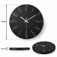 thumbnail image 4 of 12 Inch Wall Clock Silent Non Ticking, Preciser Modern Style Decor Clock for Home, Office, School, Kitchen, Bedroom, Living Room (Black), 4 of 9