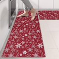 thumbnail image 2 of Kitchen Rugs Sets Of 2,Red Christmas Snowflake Pattern Anti Fatigue Kitchen Mat Rugs Non Slip Washable,Decorative Kitchen Floor Mats for Kitchen,Sink,Laundry,17"X47", 2 of 5
