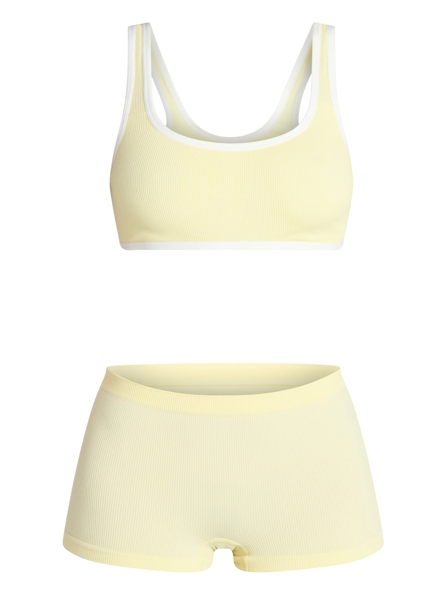 No Boundaries Seamless Scoop Neck Bralette & Boyshort Set, 2-Piece, Women's XS-XXXL