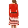 thumbnail image 3 of FKELYI Red Stripes Women Dress Size 4XL Comfy Reindeer Formal Christmas Dresses for Women Casual Midi Length Dress for Festival Hoilday, 3 of 4