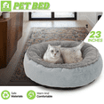 thumbnail image 3 of Magshion Calming Donut Dog Bed for Small to Large Dogs, Cat & Puppy Bed: Anti Stability, Luxurious Comfort, Cozy Soft Short Plush Round Pet Bed, Dark Gray, 3 of 11