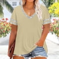 thumbnail image 5 of Sexlip Women's T-Shirt Summer V-Neck Short Sleeve Loose Fit Great for Layering Comfortable Wear Suitable for Spring Weather Yellow S, 5 of 6