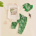 thumbnail image 2 of Staki Newborn Baby Boy Clothes Fishing Short Sleeve Romper Shirt Tops Pants Summer Spring Outfits Hat Set 6M 9M 12M Beige,6-9 Months, 2 of 9