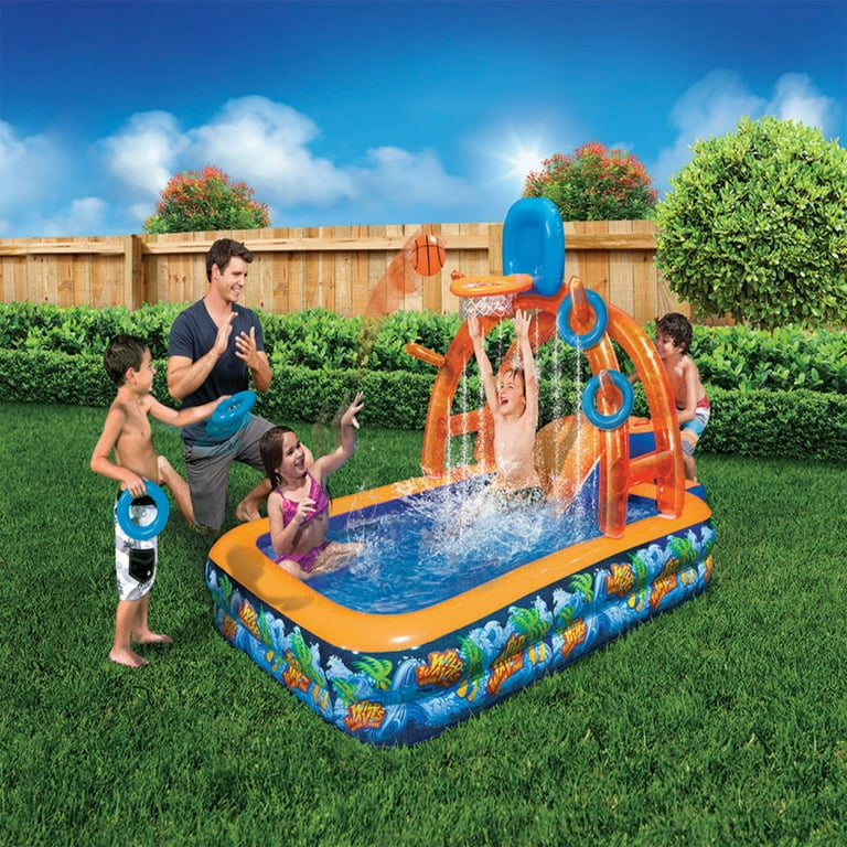 Banzai Wild Waves Water Park w/ Sprinkling Arch, Basketball hoop