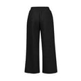 thumbnail image 4 of Women's Wool Wide-Leg Sweatpants with Internal Drawstring High Waist - Winter Warm Straight-Cut Sports Pants with Pockets for Comfortable Athletic and Casual Wear,Black,S, 4 of 4
