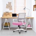 thumbnail image 3 of Hygge Ergonomic Lumbar Support Mid Back Adjustable Mesh Home Office Computer Desk Chair, Pink, 3 of 9