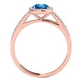 thumbnail image 4 of Aonejewelry 1.10 Ct. Ttw Diamond and Cushion Shaped Blue Topaz Ring in 10K Rose Gold, 4 of 4