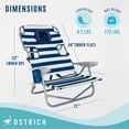 thumbnail image 4 of Ostrich la Chaise de Plage Portable de Luxe pour Randonneur avec Sac Isotherme, Rayure Bleue, 4 of 12