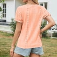 thumbnail image 5 of LEBONYARD Summer Tops for Women,Women's Solid V-neck Short Sleeved Solid Color T-shirt Court Lock Top Short Sleeved V-neck Top Short Sleeved V-neck Top/shirt Orange XL, 5 of 5