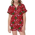 thumbnail image 1 of YOUSNH Ensemble de Pyjama Imprimé Décontracté pour Enfants, Col Boutonné, Manches Courtes, Shorts, Pyjama de Noël pour Enfants Rouge 2-3 Ans, 1 of 4