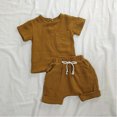 thumbnail image 5 of PEACNNG Organic Cotton Baby Clothes Set Summer Casual Tops Shorts For Boys Girls Set Unisex Toddlers 2 Pieces Kids Baby 90cm(18-24M), 5 of 5