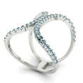 thumbnail image 2 of Statement Engagement Ring for Women - 0.5ct Simulated Blue Diamond in 14K White Gold Promise Ring, 2 of 6