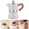 thumbnail image 4 of Inteprter Cafetera de aluminio, estufa de estilo europeo, cafetera italiana Geyser, hervidor de café con leche, cafetera clásica, accesorios Juegos de servir café y té, 4 of 6