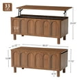 thumbnail image 4 of YOCWO Lift Top Coffee Table with Hidden Compartment & Storage Shelve, Arched Fluted Coffee Table for Living Room, Walnut, 4 of 7