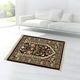 thumbnail image 4 of Regional Prayer Rug Square Pilgrimage Gold Thread Embroidery Dry Brown, 4 of 8