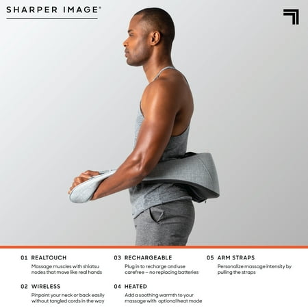 Sharper Image - Realtouch Shiatsu Massager - Grey