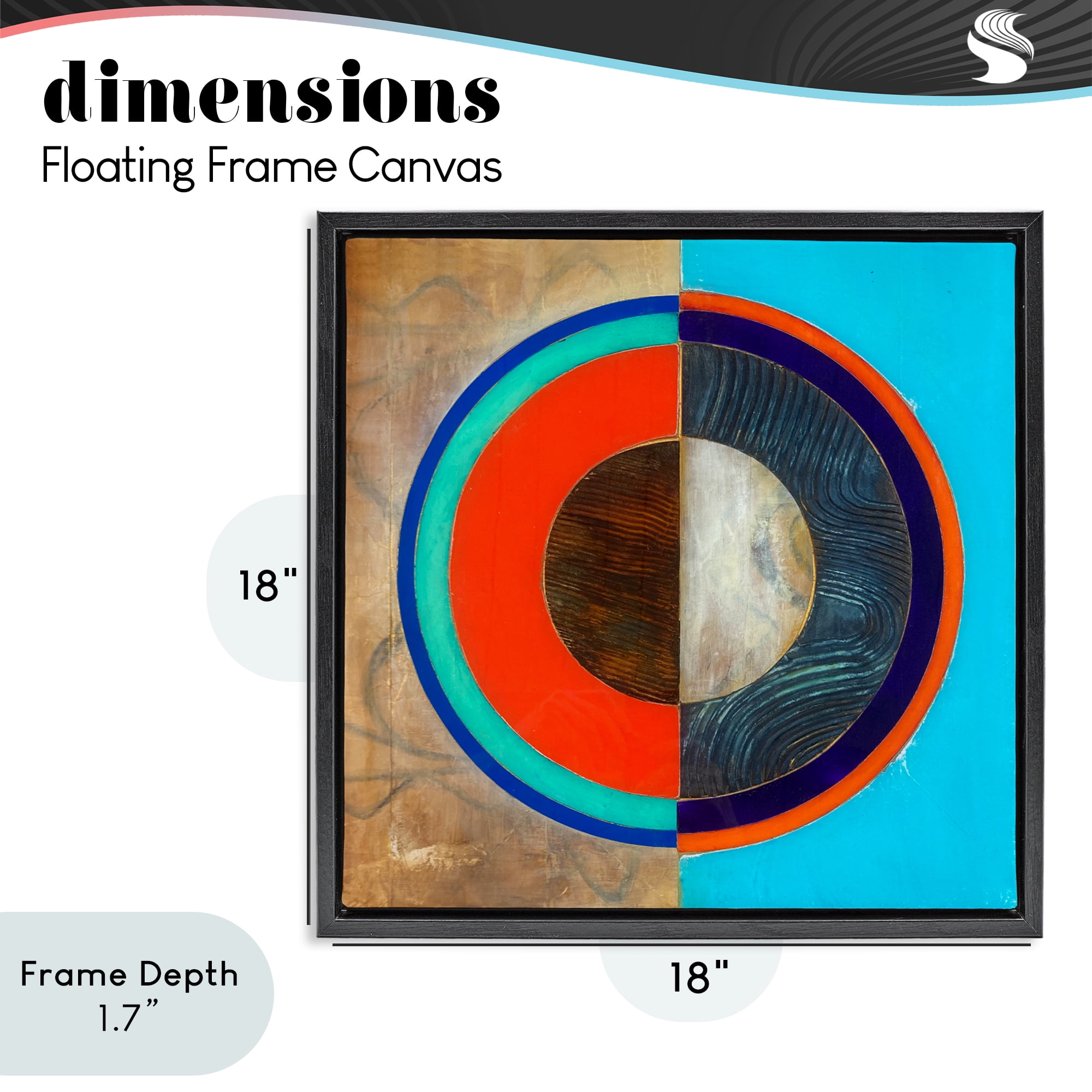 Stupell Industries Red Arc Summer Circle Black Framed Floater Canvas Wall Art, design by Matthew Finger